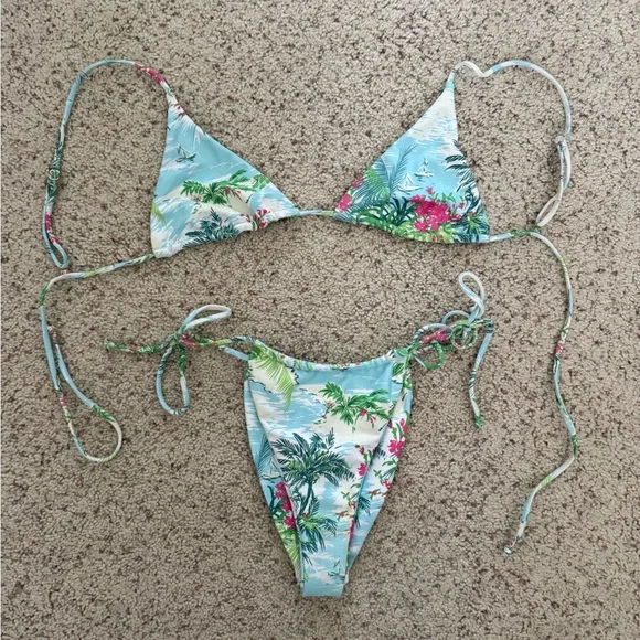 Skatie Ella Floral Triangle Bikini Set - Picture 5 of 7